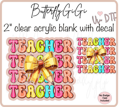 Teacher Colorful With Bow