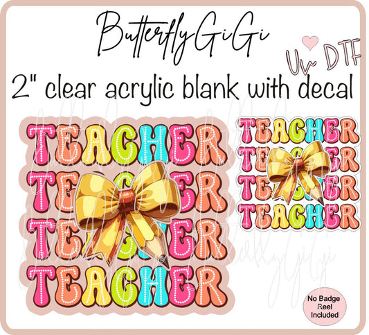 Teacher Colorful With Bow