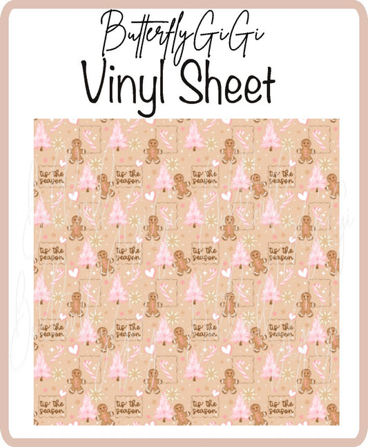 Tis the Season Gingerbread Vinyl Sheet