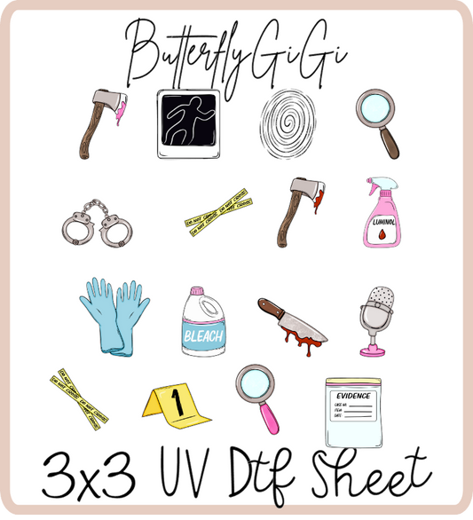 True Crime Podcast Uv Dtf SHEET