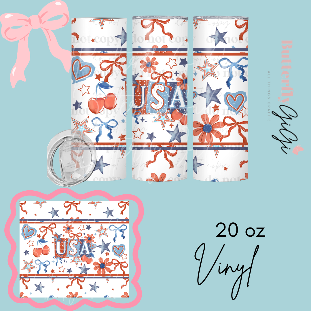 USA bow cherry 20oz Vinyl Wrap