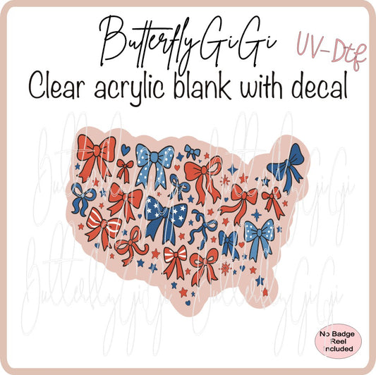UVDTF Patriotic USA Bow Coquette