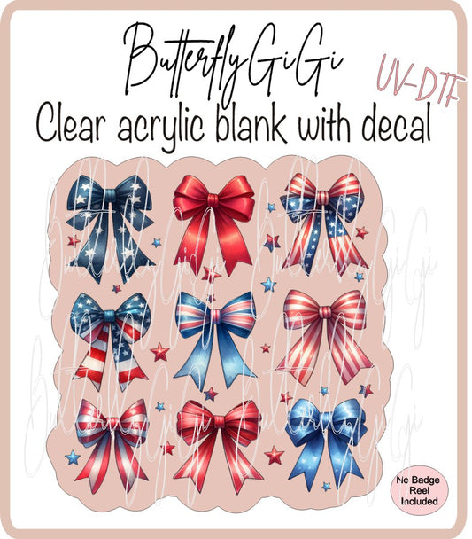 UVDTF Patriotic USA Flag Coquette
