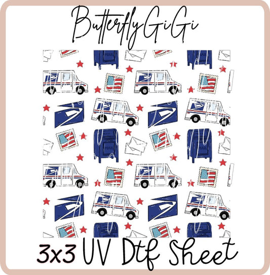 3x3 Postal Uv Dtf SHEET