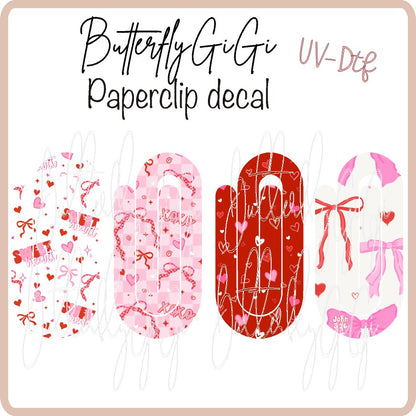 Valentine Paperclip Decal UvDTF