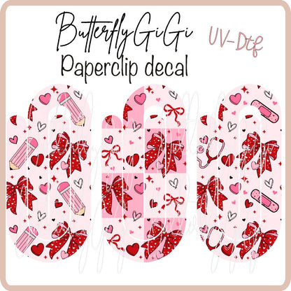 Valentine Paperclip Decal UvDTF