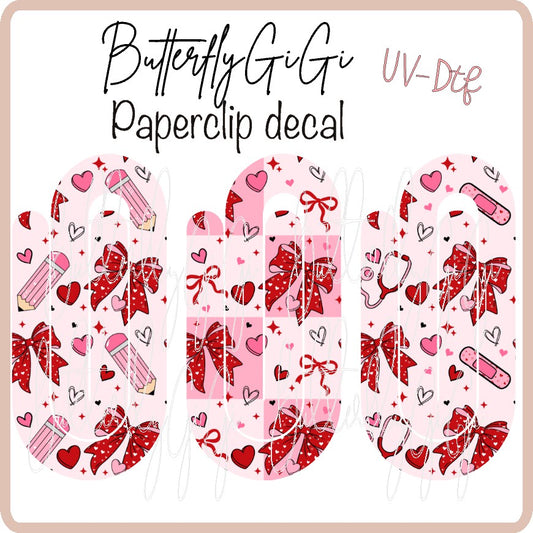 Valentine Paperclip Decal UvDTF