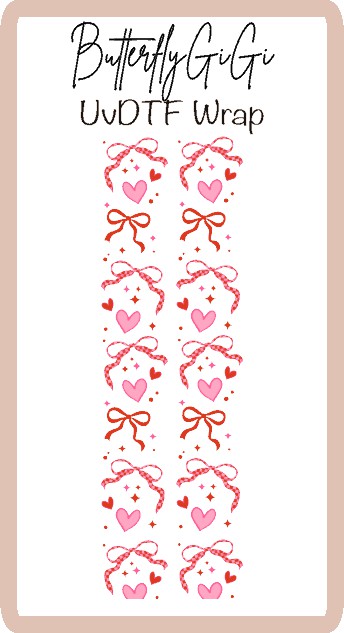 Valentine Bows UV Dtf Wrap