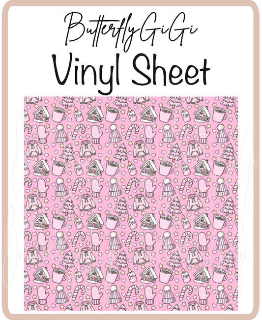 All Pink Christmas Vinyl Sheet