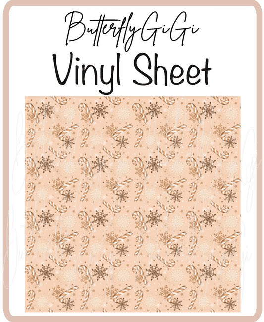 Boho Christmas Canes Vinyl Sheet