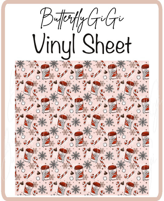 Christmas Coffee Skeleton Vinyl Sheet