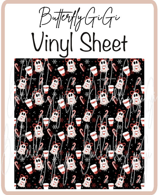 Christmas Peppermint Ghost Vinyl Sheet