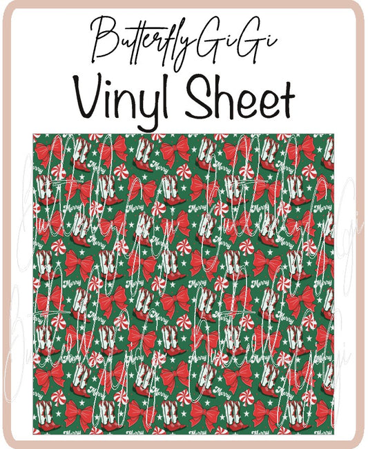 Cowboy Christmas Vinyl Sheet