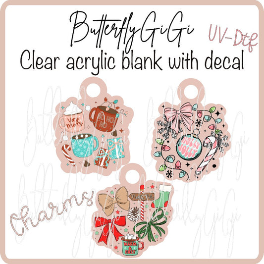 Very Merry Holly Jolly Warm Cozy UVDTF Charms