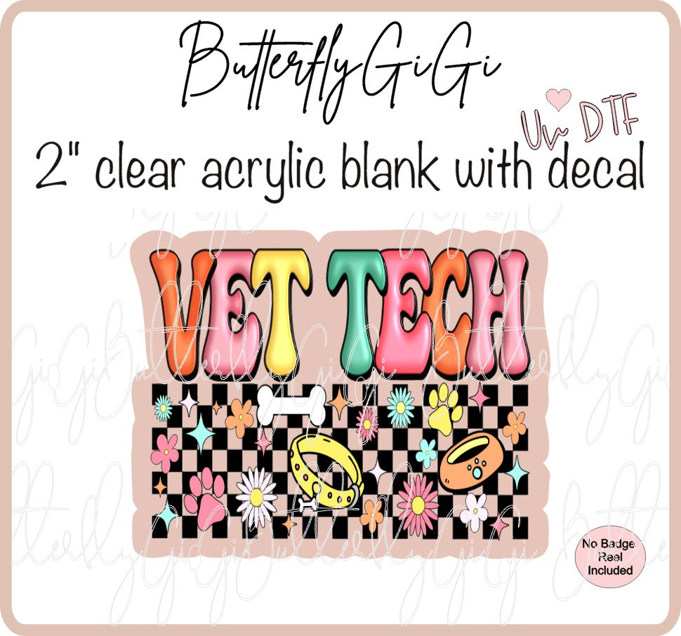 UVDTF Medical Vet Tech Checkered