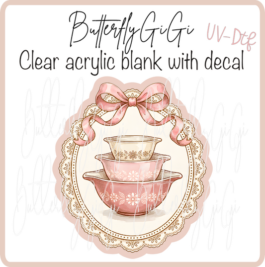 Vintage Bowls Pink UvDTF