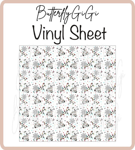Polar Bear Lights Xmas Vinyl Sheet
