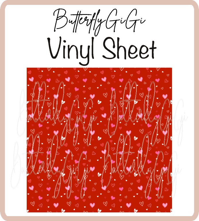 Scattered Hearts Vinyl Sheet