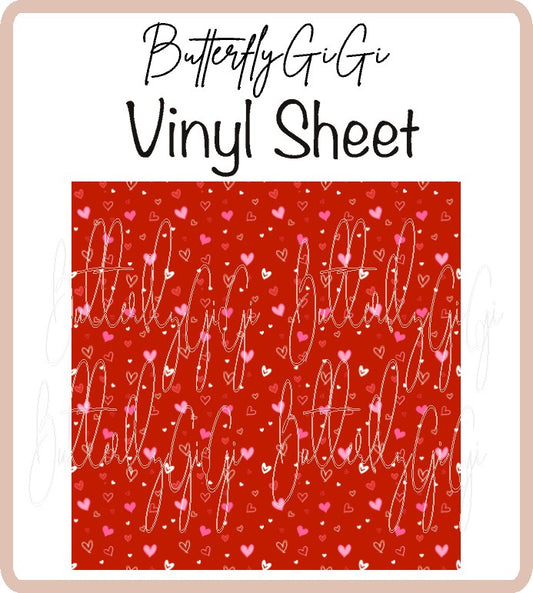 Scattered Hearts Vinyl Sheet