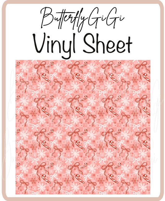 Peppermint Bows Vinyl Sheet