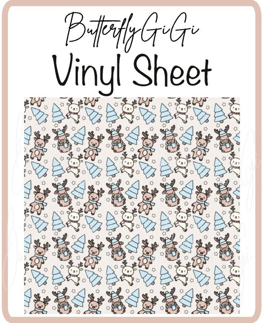Reindeer Blue Vinyl Sheet