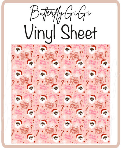 Santa Coming W/B Vinyl Sheet