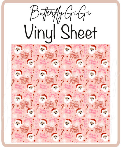 Santa Coming W/B Vinyl Sheet