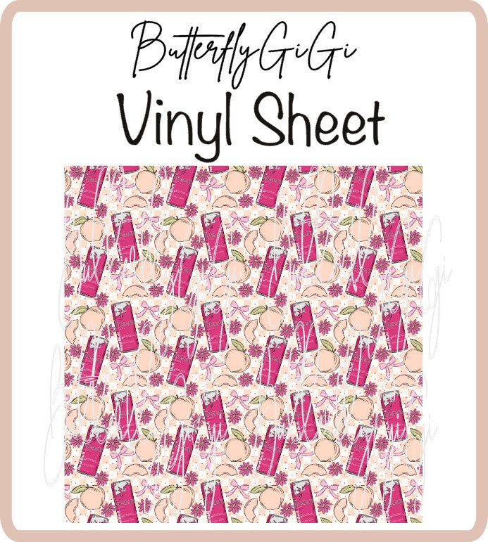 Energy Drink White Peach Vinyl Sheet