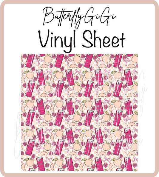 Energy Drink White Peach Vinyl Sheet