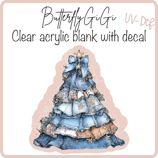 Winter Blue Tree UvDTF