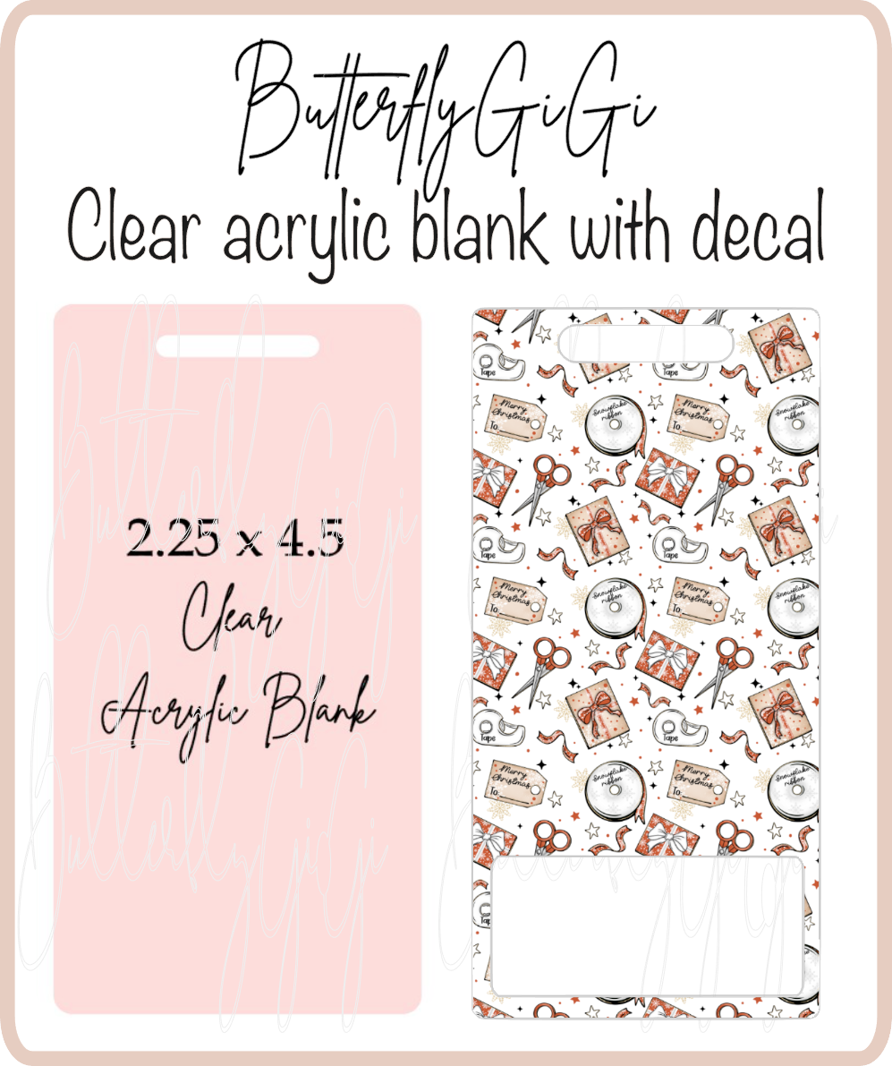 Wrapping Paper Badge Buddy Acrylic Blank & Decal