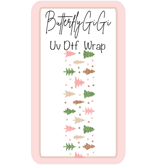 Wrap Christmas Boho Trees UV Dtf