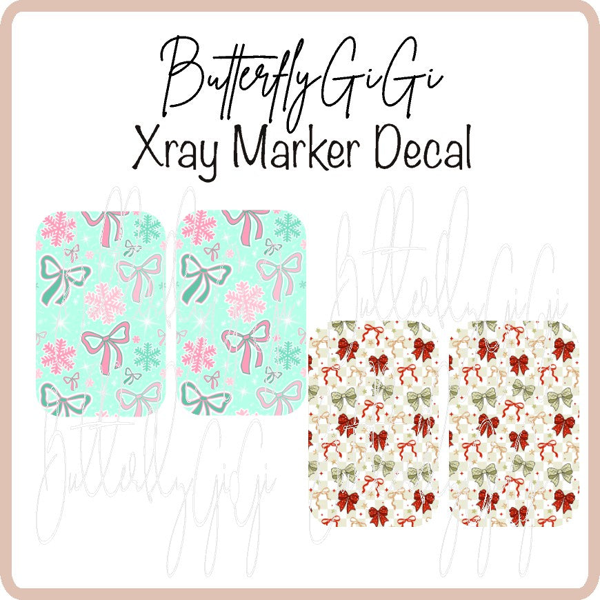 Christmas Bows Xray Markers Decal