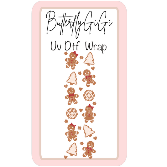 Wrap Christmas Gingerbread Cookie UV Dtf