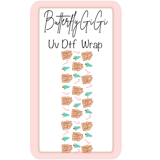 Wrap Christmas Gingerbread House UV Dtf