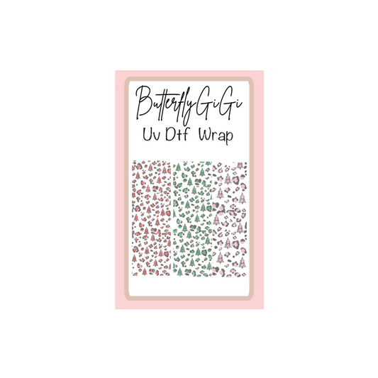 Wrap Christmas Leopard UV DTF
