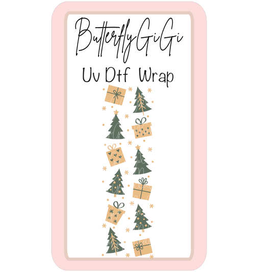 Wrap Christmas presents GREEN UV Dtf