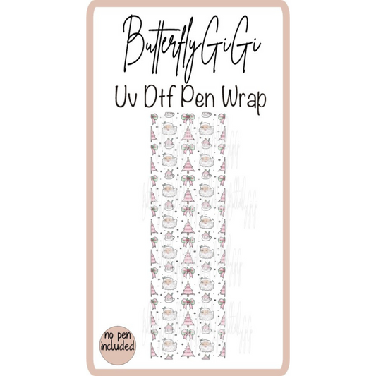 Wrap Christmas Pink Santa UV Dtf