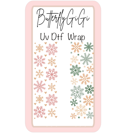 Wrap Snowflakes Pink Green
