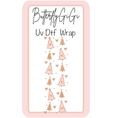 Wrap Pink Solid Christmas Tree Uv Dtf