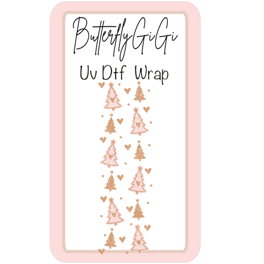 Wrap Pink Solid Christmas Tree Uv Dtf