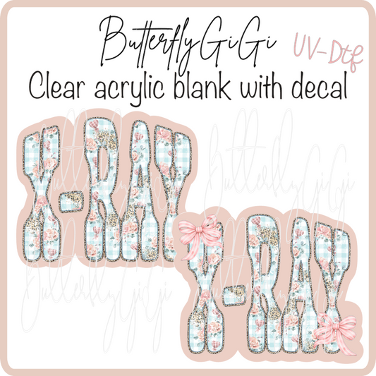 X Ray Floral Gingham UvDTF