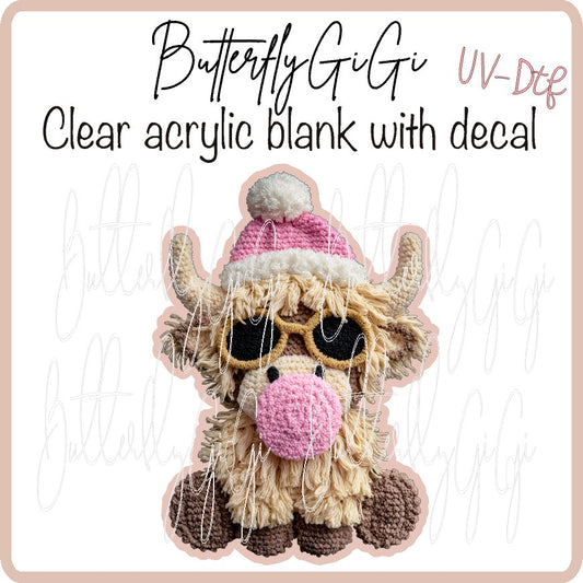Yarn Highland Cow Xmas UV DTF