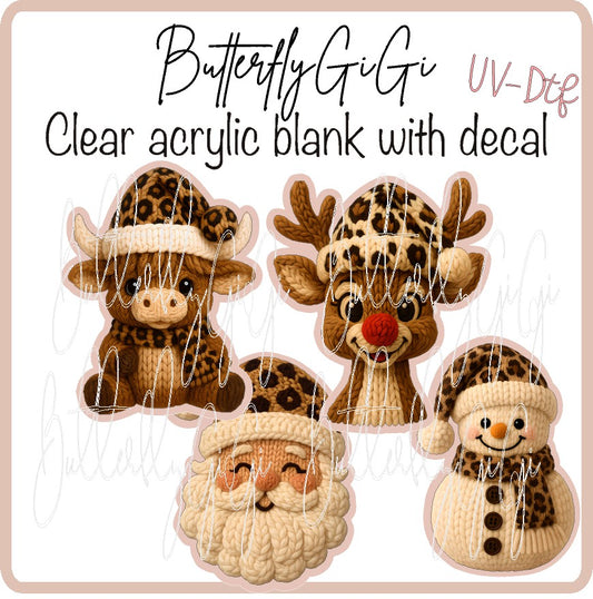 Yarn Leopard Xmas UV DTF