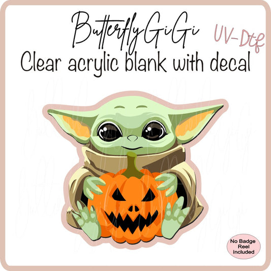 UVDTF Halloween Green Alien Pumpkin